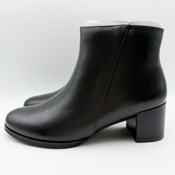 Naturalizer Womens Bay Bootie US 9 Wide EU 40 Black Leather Waterproof NWOB - Picture 8 of 13